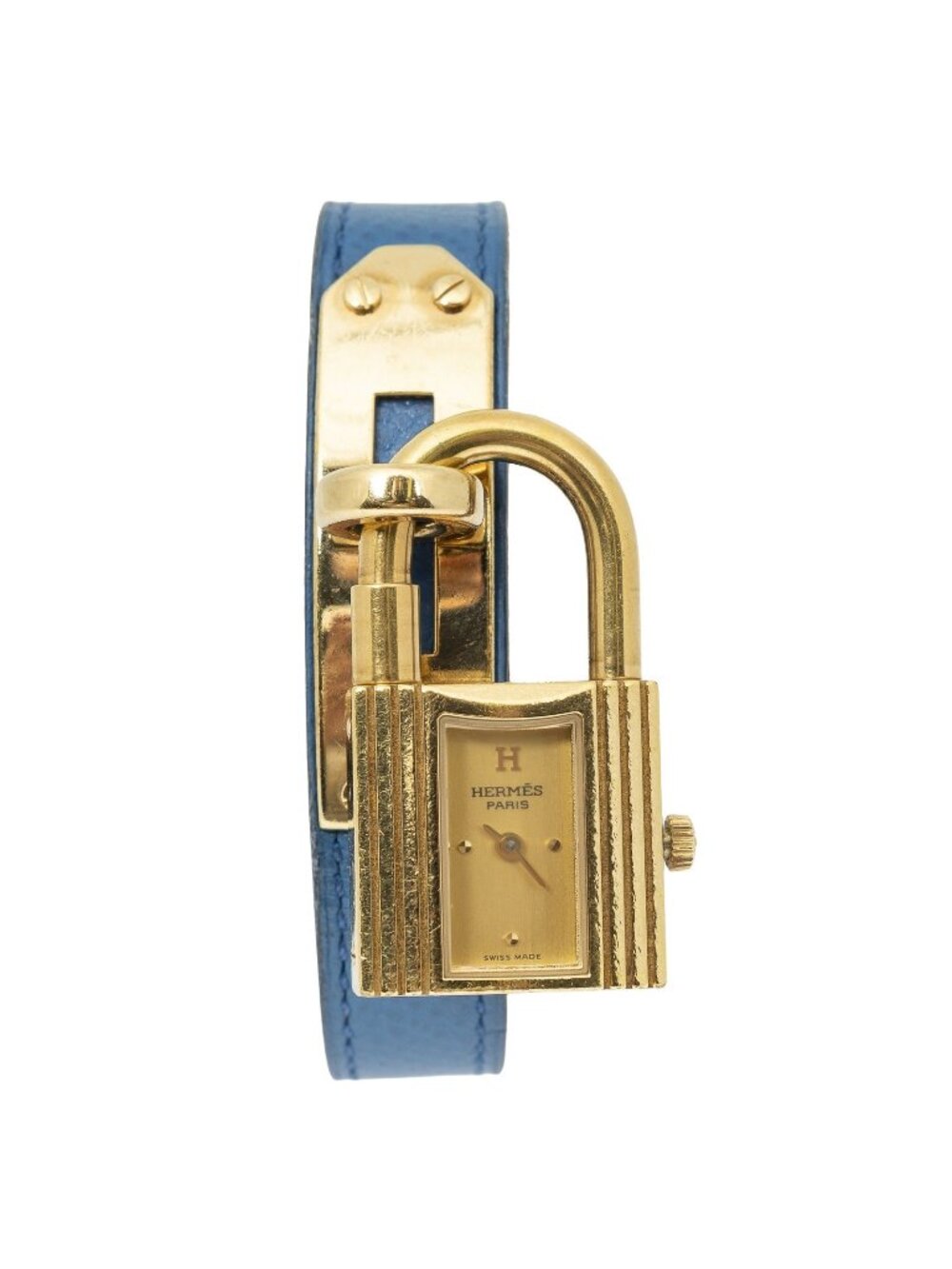 Hermes Kelly Watch Blue Courchevel Leather